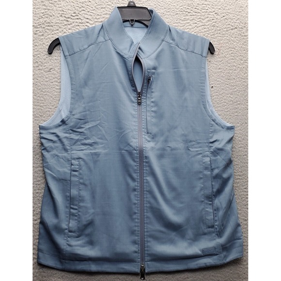 Greg Norman Reversible Vest Men Large Blue Fleece Golf Performance Sleeveless - Picture 1 of 12